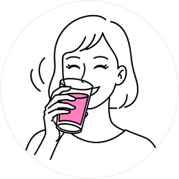 Drink it and say Bye Hemorrhoid illustration